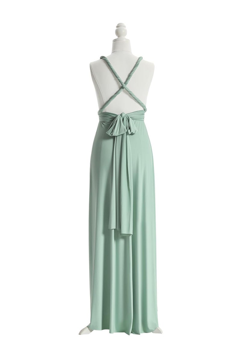 72styles Long Formal Evening Bridesmaid Dresses Maxi Party Ball Prom Gown Dress Convertible Dress with Bandeau Plus Size Sage - Image 4